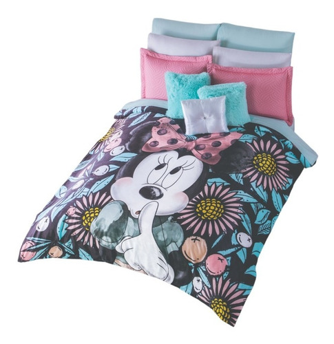 Cobertor Mat/ind Ultrasuave Colchas Concord Minnie Poetic