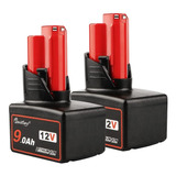 2 Paquete De Reemplazo M12 12v 9ah Batería Compatible ...