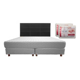 Combo Sommier Foam Piero 190 X 160 + Respaldo + 2 Almohadas