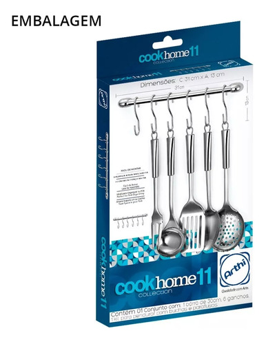 Suporte Parede Barra Suspensa Cozinha Cook Home 11 Arthi