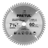 Sierra Circular P/madera 7-1/4'', 60 Dientes, Pretul 27059