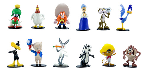 Set Figuras Looney Tunes Bugs Bunny 12 Pzas Coleccionables 