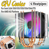 90mm Cpu Cooler Disipador De Calor 4 Heatpipe Rgb Ventilador