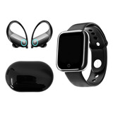 Kit Smartwatch Compátivel Xiaomi iPhone E Samsung + Fone Bt