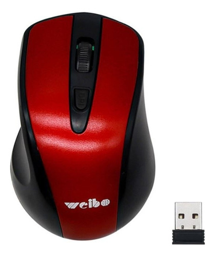 Mouse Inalambrico Usb Raton Gamer Weibo Color Rojo
