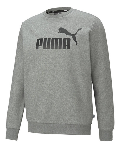 Poleron Crew Puma Ess Big Logo Crew Fl Gris Hombre