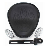 Fwefww Asiento De Cuero Flame For Harley Sportster Chopper