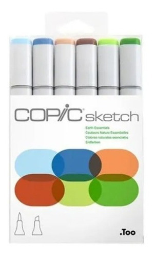 Caneta Copic Sketch Estojo 6 Cores Earth