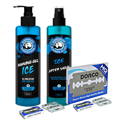 Gel Rasurar + Loción After Shave + Navajas Dorco 100pz | Meses sin interés