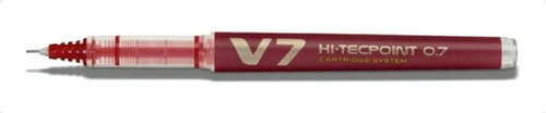 Lápiz Tinta Pilot V7 Hi-tecpoint 0.7 Cartridge System Color Del Exterior Rojo