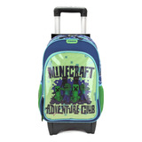 Mochila Con Ruedas Adaptadas Minecraft Chenson Original Grande Mc66294-9 