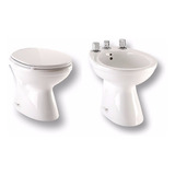 Inodoro Corto Con Asiento + Bidet Capea Italiana Blanco