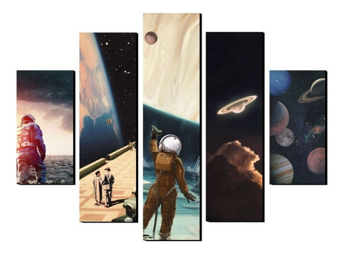Cuadro Decorativo Y Personalizados, Astronautas Y  Galaxias 