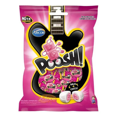 Caramelo Poosh Tutti Frutti Com Recheio De Chiclete 500g | MercadoLivre