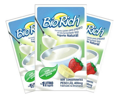 Fermento Bio Rich® Original Para Iogurte Natural  9 Sachês