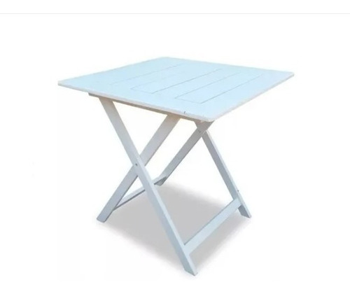 Mesa 60x60 Plegable De Pino Laca Blanca (op. Sillas) - Envio