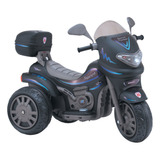 Moto Elétrica Infantil Preta Com Capacete 12v Unissex Biemme