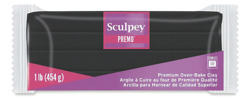 Arcilla Polimérica De Colores Horneable Sculpey Premo 454 Gr Color Negro