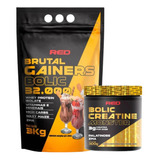 Creatina Red 300g Com Zma + Hipercalórico Brutal Gainers 3k