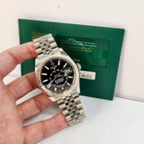 Rolex Sky-dweller 42mm Ouro Branco & Aço Black Dial Completo