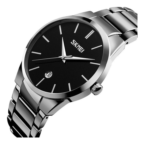 Reloj Hombre Caballero Elegante Skmei 9140 A. Inox + Estuche