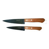 Pack 2 Cuchillos Cocineros 5 Y 7  Tramontina Mango Madera