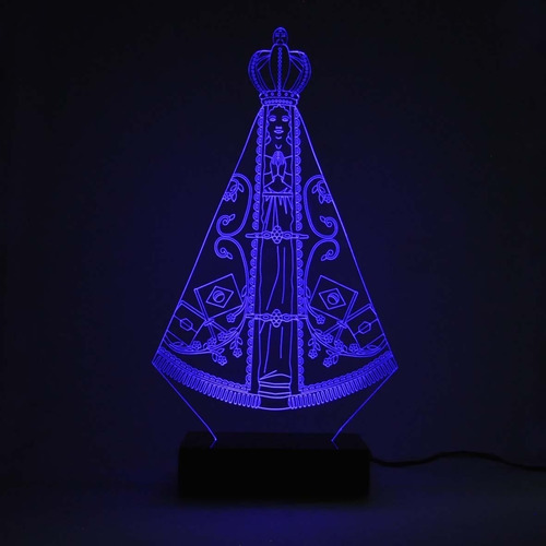 Abajur Nossa Senhora Aparecida Luminária Com Led  Modelo Maior