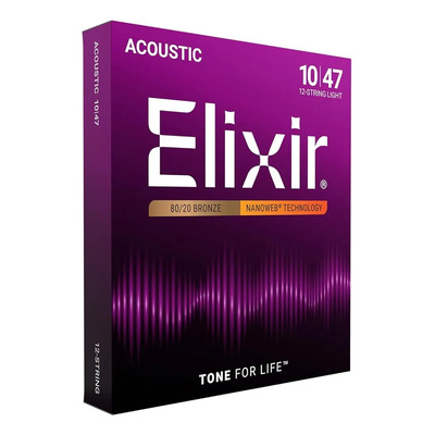 Elixir® Cuerdas Para Docerola Nanoweb 10-47\u002F12 Octavadas Env | Meses sin interés