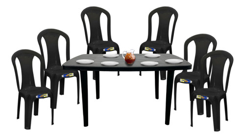 Jogo Com Mesa De Jantar Desmontável C/ 6 Cadeiras Bistrô Bar