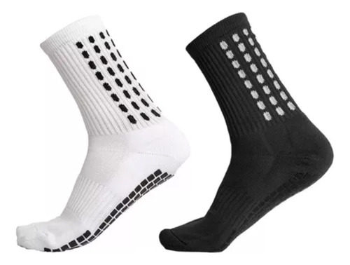 Medias Antideslizantes Futbol Paddle Pack X2 Blanc/negro