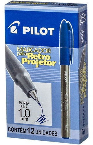 Caneta Retroprojetor 1.0mm Marcador Azul Pilot