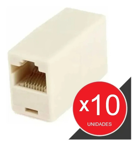 Adaptador Union Ficha Rj45 Hembra Empalme Cupla X 10unidades