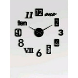 Reloj De Pared 3d Grande Negro Diseo Moderno
