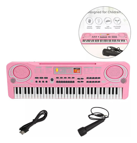 Piano Musical Infantil Juego Microfono Juguetes 61 Teclas
