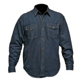 Camisa Jean Dotacion Algodon Trabajo Indigo Clasico Rigido