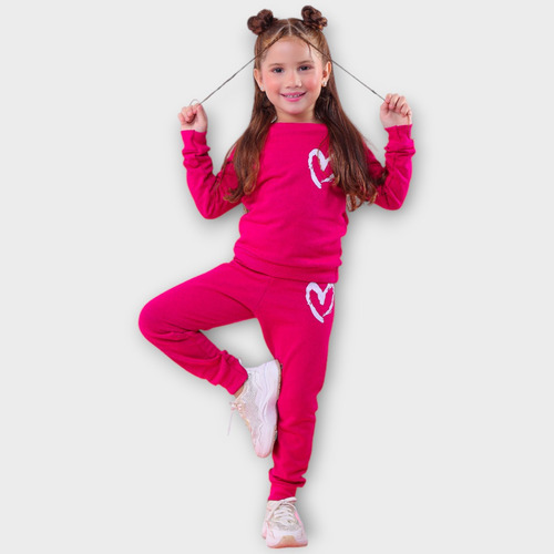 Conjunto Infantil Moletom Calça + Blusa Menina Inverno Novo