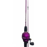 Combo Caña Y Reel Zebco Slingshot Rosa Mujer Pesca Camping