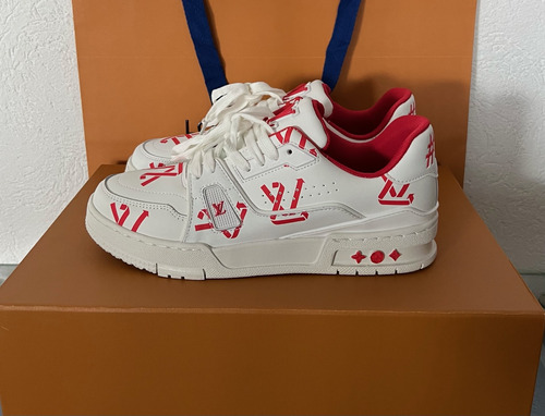 Tenis Louis Vuitton Trainer Blancos Talla 25.5 Cm 