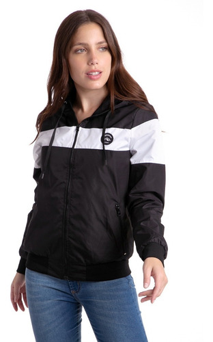 Campera Liviana Dama Rompevientos C/capucha Y Tejido Art 448