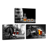Nachic Wall - 3 Piezas De Arte De Pared De Cocina, Whisky, .