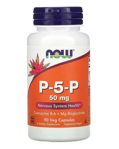 P5p Now Foods 50mg Coenzyme Vitamina B6 33mg 90cap