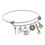 Pulsera Té Dije Letra Tetera Tea Taza Cuchara Regalo Pareja