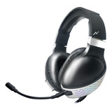 Auriculares Con Microfono Gamer Luces Led Rgb Pc Noga St-221 Color Negro