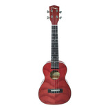 Ukelele Concierto Parquer Madera Fresno Rojo Funda