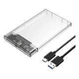 Case Hd Externo Tipo C Sata 2.5 Usb 3.0 3tb Transparente