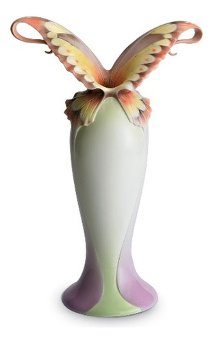 Vaso Ornamental Porcelana Coleção Borboleta Franz Collection