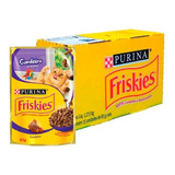 Caixa 15un Ração Úmida Friskies Gatos Adultos Cordeiro 85g