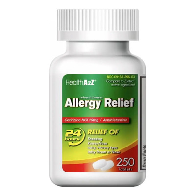 Alivio Alergias 24h Cetirizina 10mg (250 Tabletas) Americano Sabor Sin Sabor | Envío gratis