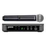 Microfone Shure Receptor Sem Fio Bastao Mao Blx24br/sm58