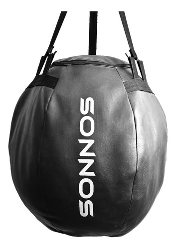 Relleno + Bolsa De Box Kick Combate Sonnos Ball Redonda Color Negro